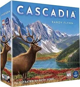 Cascadia, Award-Winning Board Game Set in Pacific Northwest, Build Nature Corridors, Attract Wildlife, Ages 10+, 1-4 Players, 30-45 Min, Flatout Games, Alderac Entertainment Group (AEG)