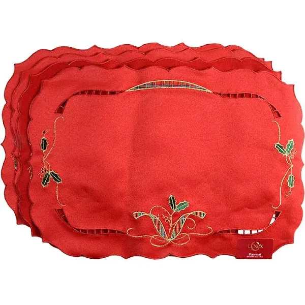 Lenox Holiday Nouveau Cutwork Placemats in Red (Set of 4)