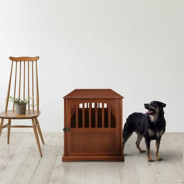 Casual Home Black Pet Crate End Table