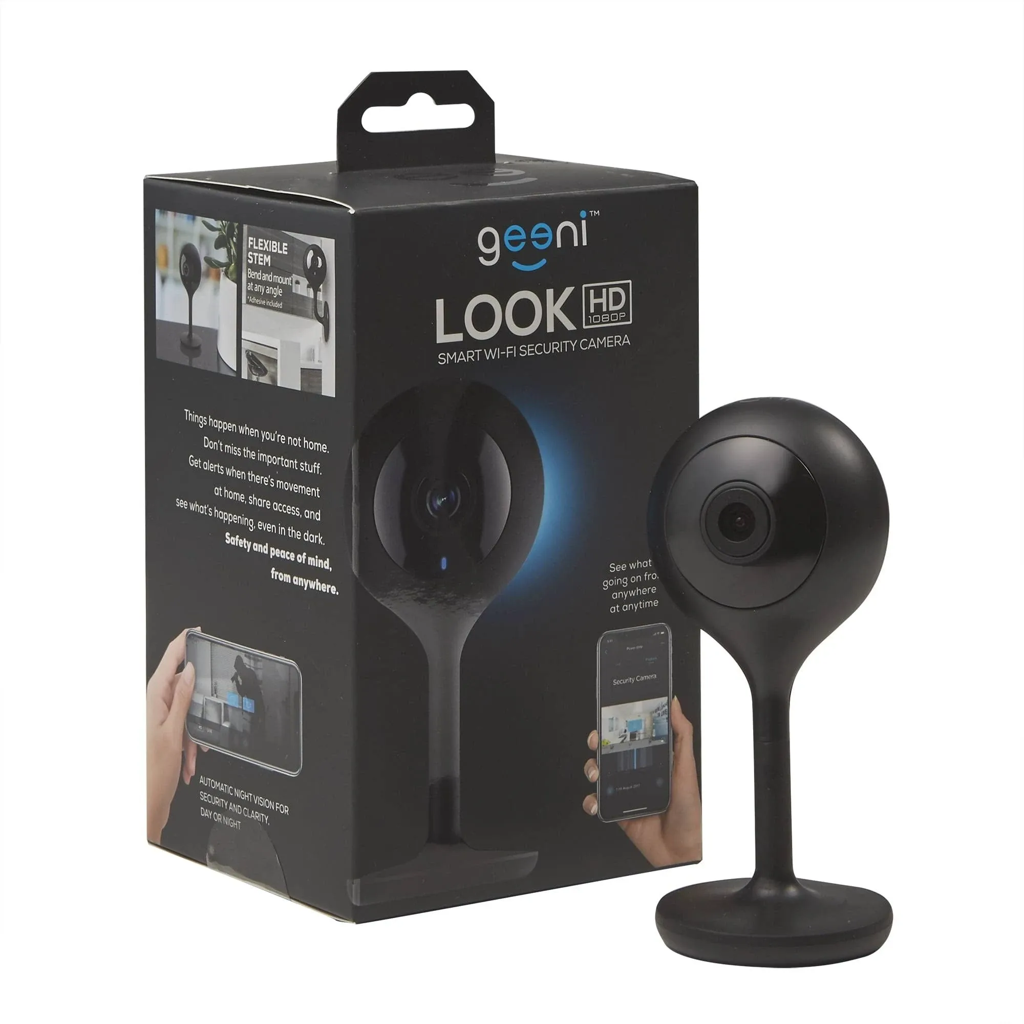 Geeni Look 1080p Smart Wi-Fi Security Camera HD, Black