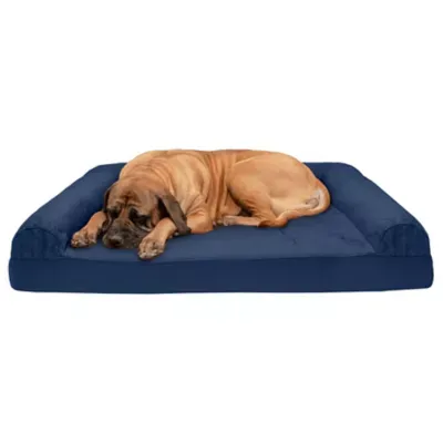 FurHaven Pet Bed | Quilted Orthopedic Sofa Dog Bed Coffee Large