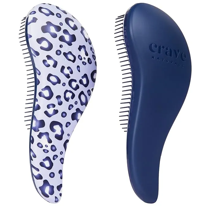 Crave Naturals Glide Thru Detangling Brush for Adults & Kids Hair - Detangler Brush for Natural, Curly, Straight, Wet or Dry Hair - Turquoise & Pink,