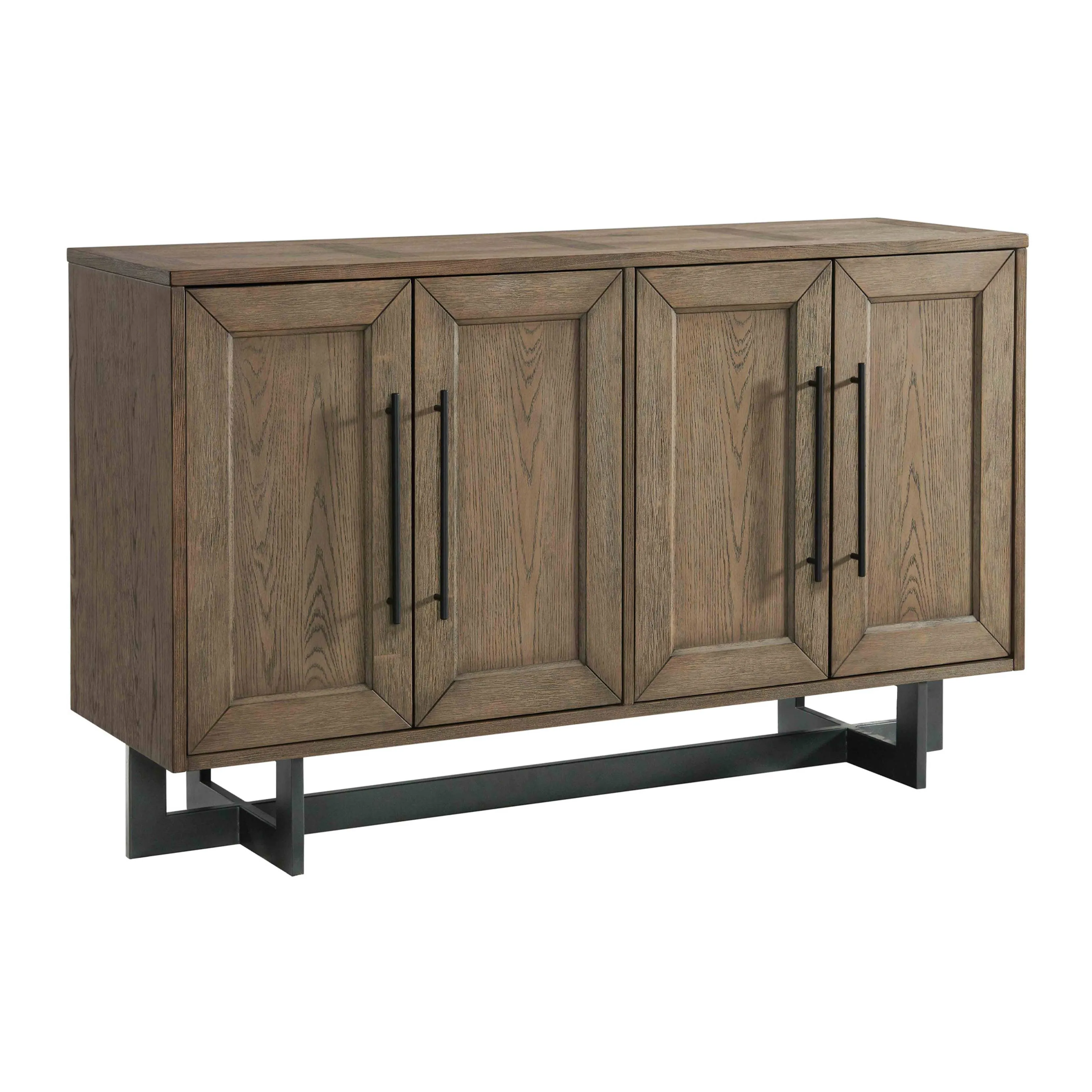 Intercon Eden 60" Server with 2 Cabinets, Wine Bottle Storage, and Adjustable Shelves, Rustic Dune Sideboard