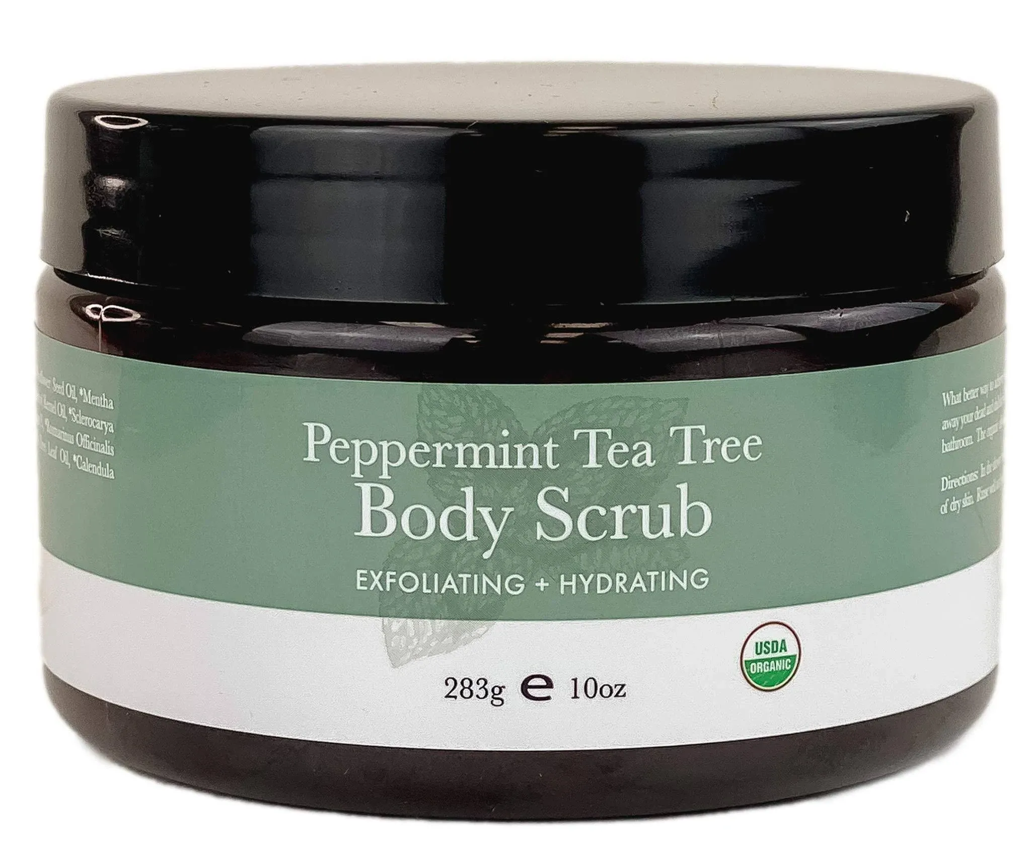 Organic Body Scrub - Peppermint Tea Tree Sugar Scrub For Body Polish, Exfoliating ...