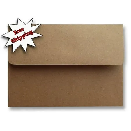 Kraft Grocery Bag Brown 50 Boxed 70lb A7 Envelopes for 5 x 7 Showers Weddings from The Envelope Gallery