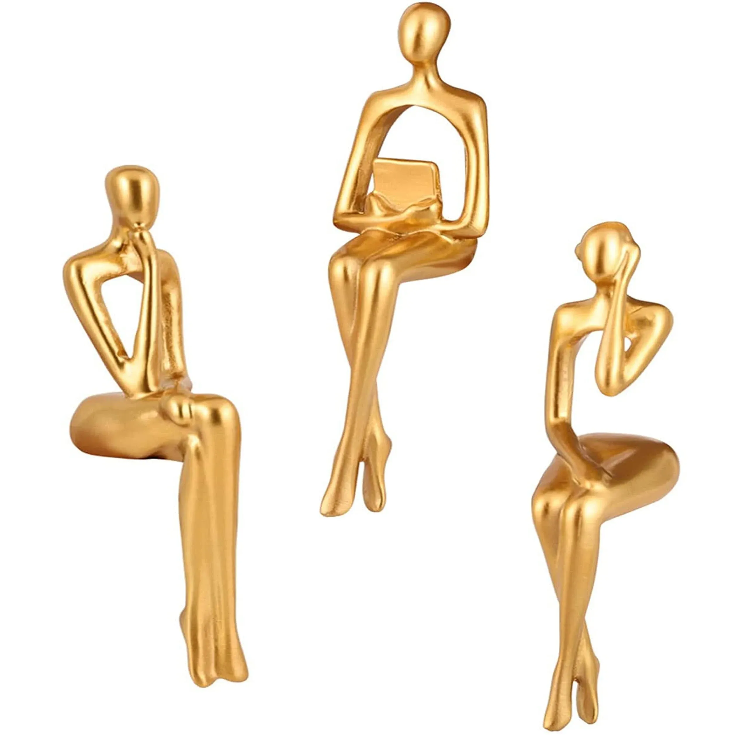 Gold Decor Statue Home Decorations For Living RoomÂŒ3pc Resin Thinker Statue ...