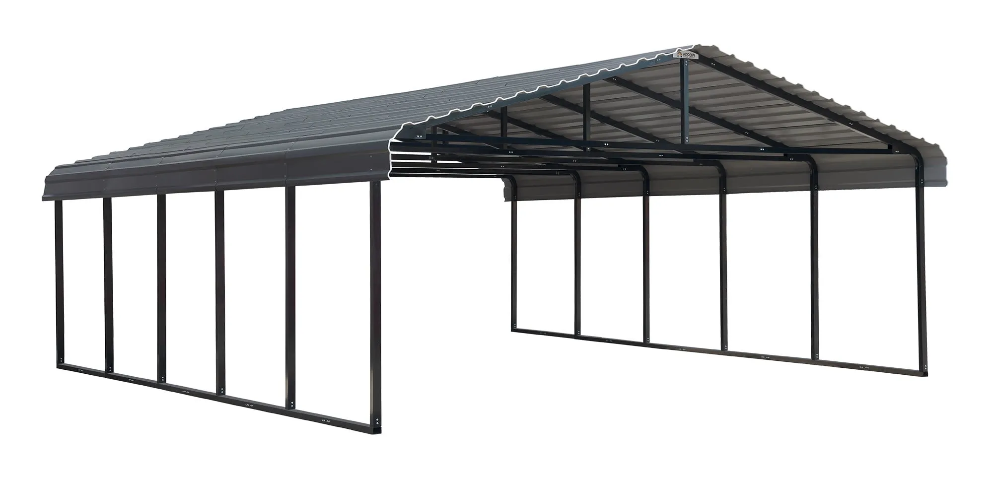 Arrow | Carport 20x24x7 ft Charcoal CPHC202407