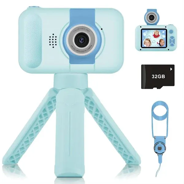 Kid Camera,Camera for Kid,2.4in IPS Screen Digital Camera,180°Flip Len Student Camera,Children Selfie Camera with Playback Game,Christmas/Birthday Gift for 4 5 6 7 8 9 10 11 Year Old Girl Boy