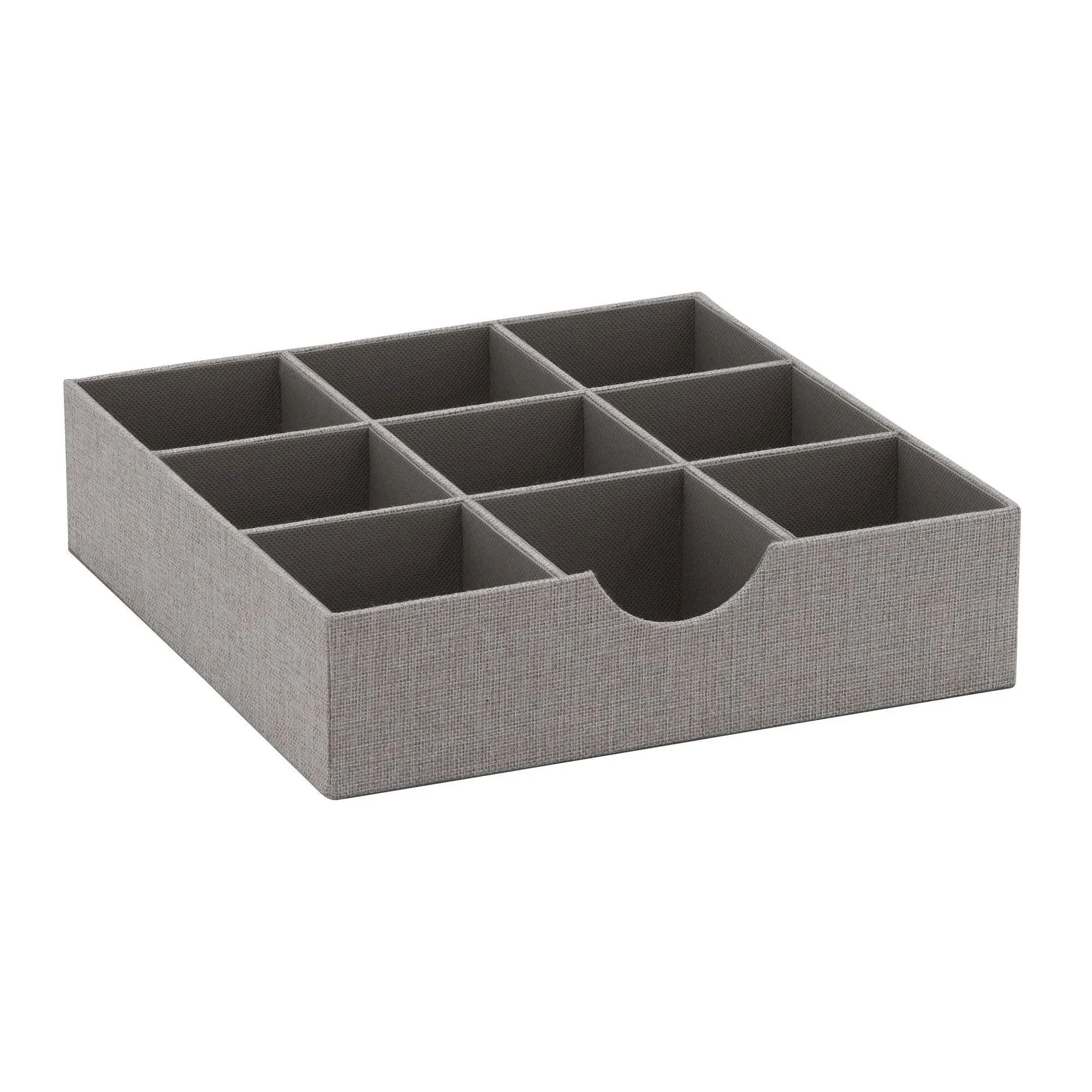 Household Essentials 9-Compartment Square Organizer Tray, Grey