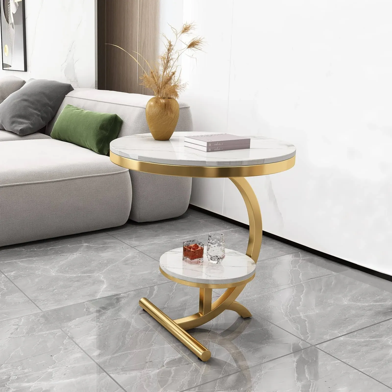 Binzhi Luxury Marble Sofa Side Table Corner Table Living Room Sofa End Bedside ...