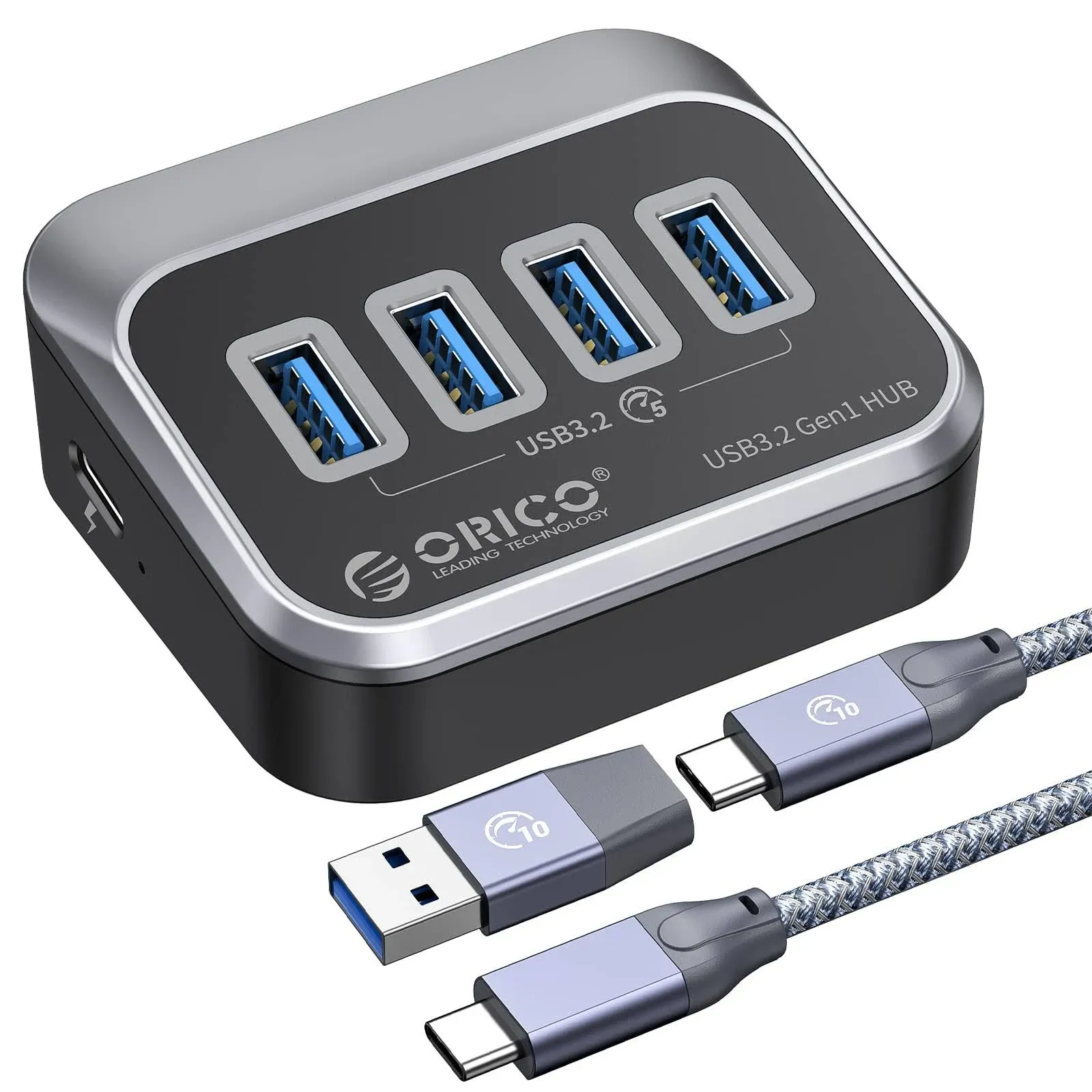 ORICO USB 3.0 Hub [5Gbps], 4 Port USB Hub with 1.64ft USB-C Cable and USB-A ...