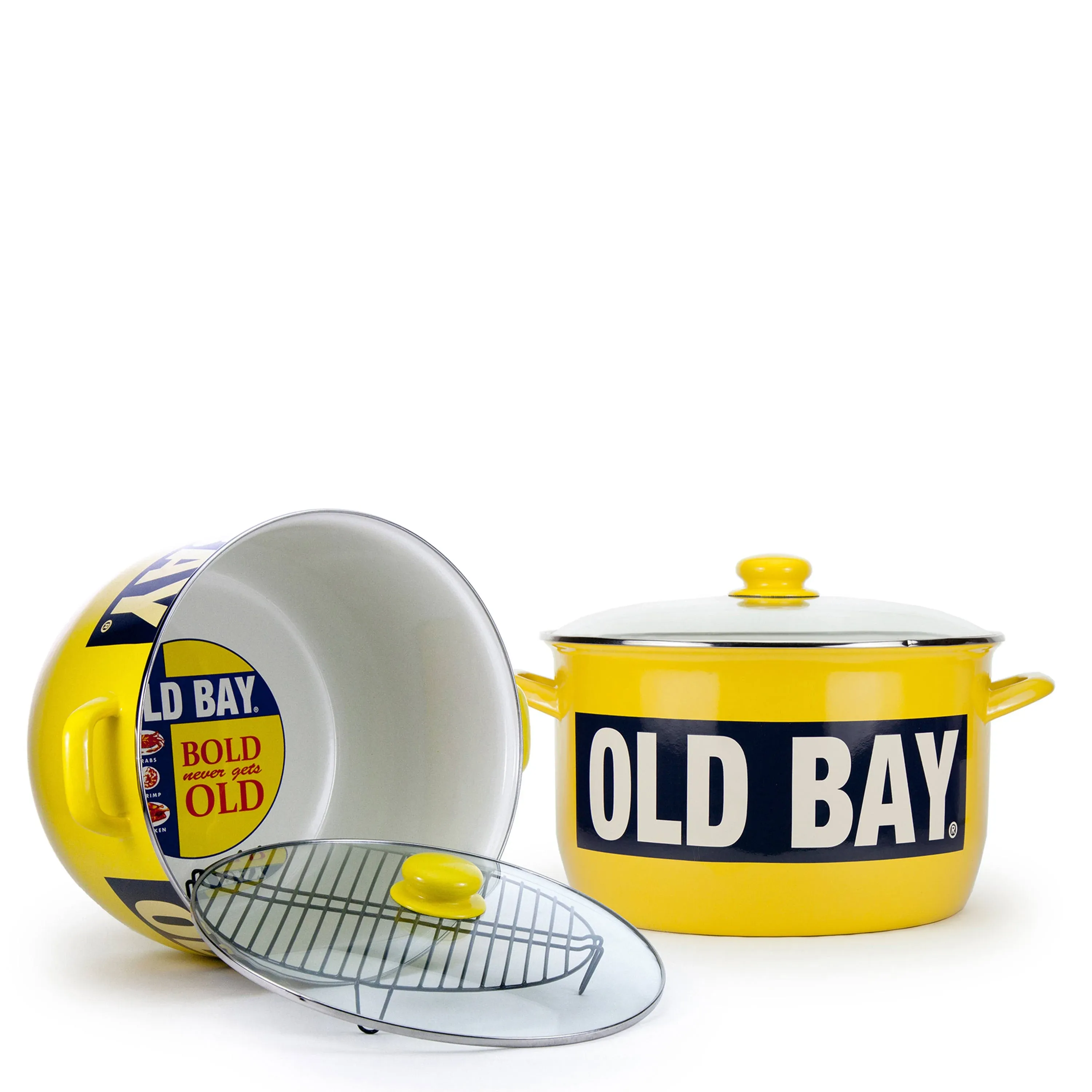 Stock Pot 18 Quart, Old Bay Seasoning Enamelware