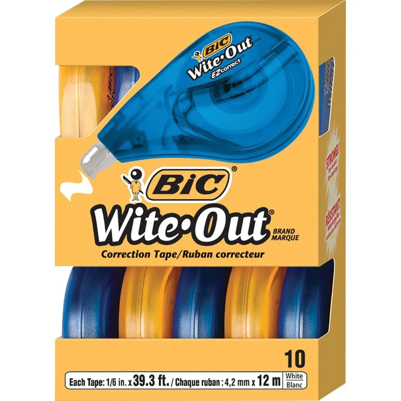 BIC Wite-Out EZ Correct Correction Tape, 10/Box