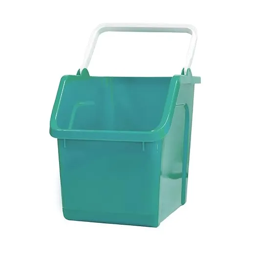 good natured Handy Tote Organizer, 6 Gallon / 25 Liter – Stackable Storage Bin with Handle for Kitchen, Closet, Garage, Bathroom or Classroom – Plant Based, BPA-Free Storage Basket in Turquoise