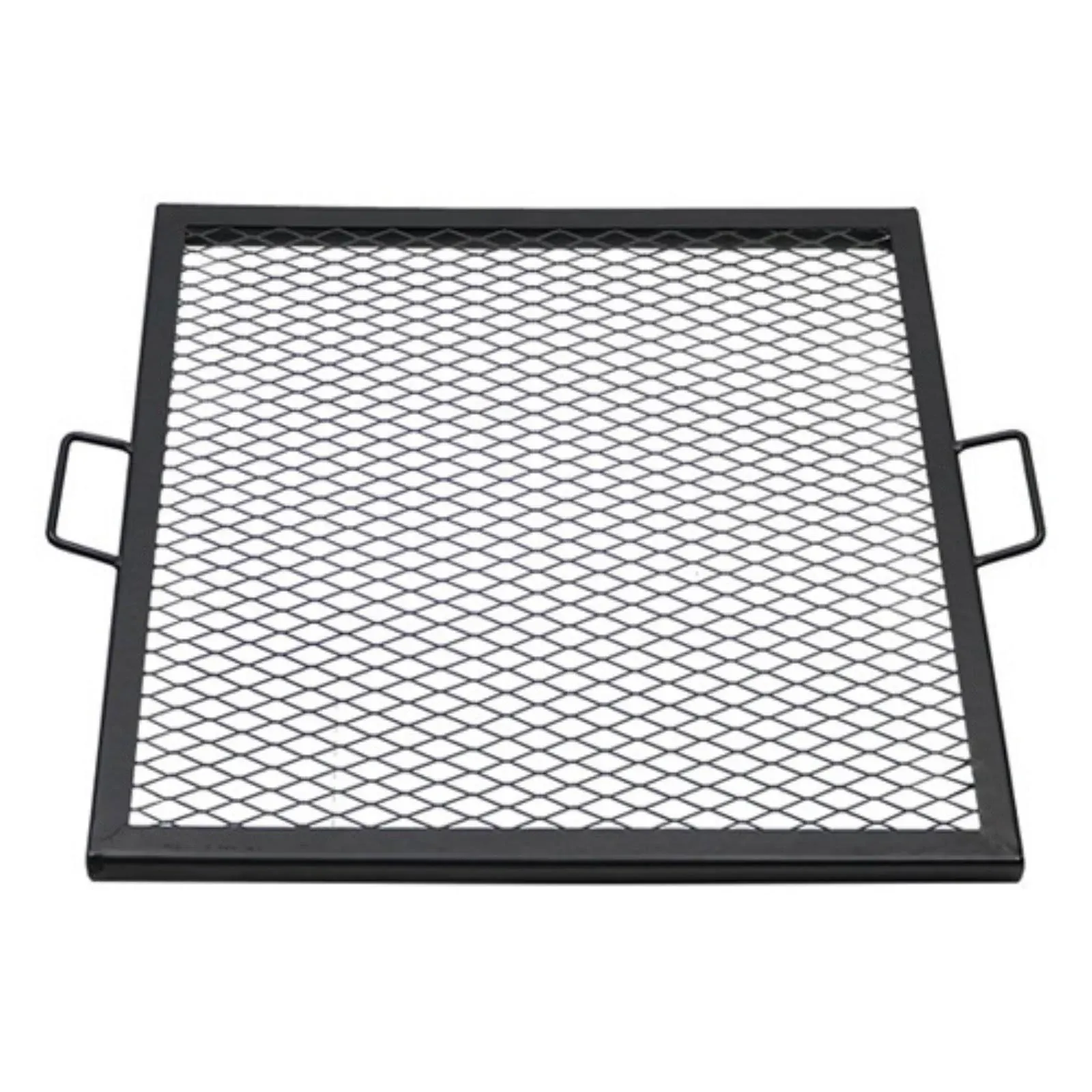 Sunnydaze Decor X-Marks Square Steel Fire Pit Cooking Grill