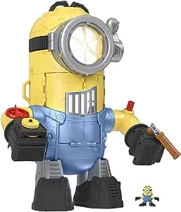 Imaginext Minions The Rise of Gru MinionBot Robot Playset with Punching Action and Stuart Figure for Preschool Kids Ages 3 and Up