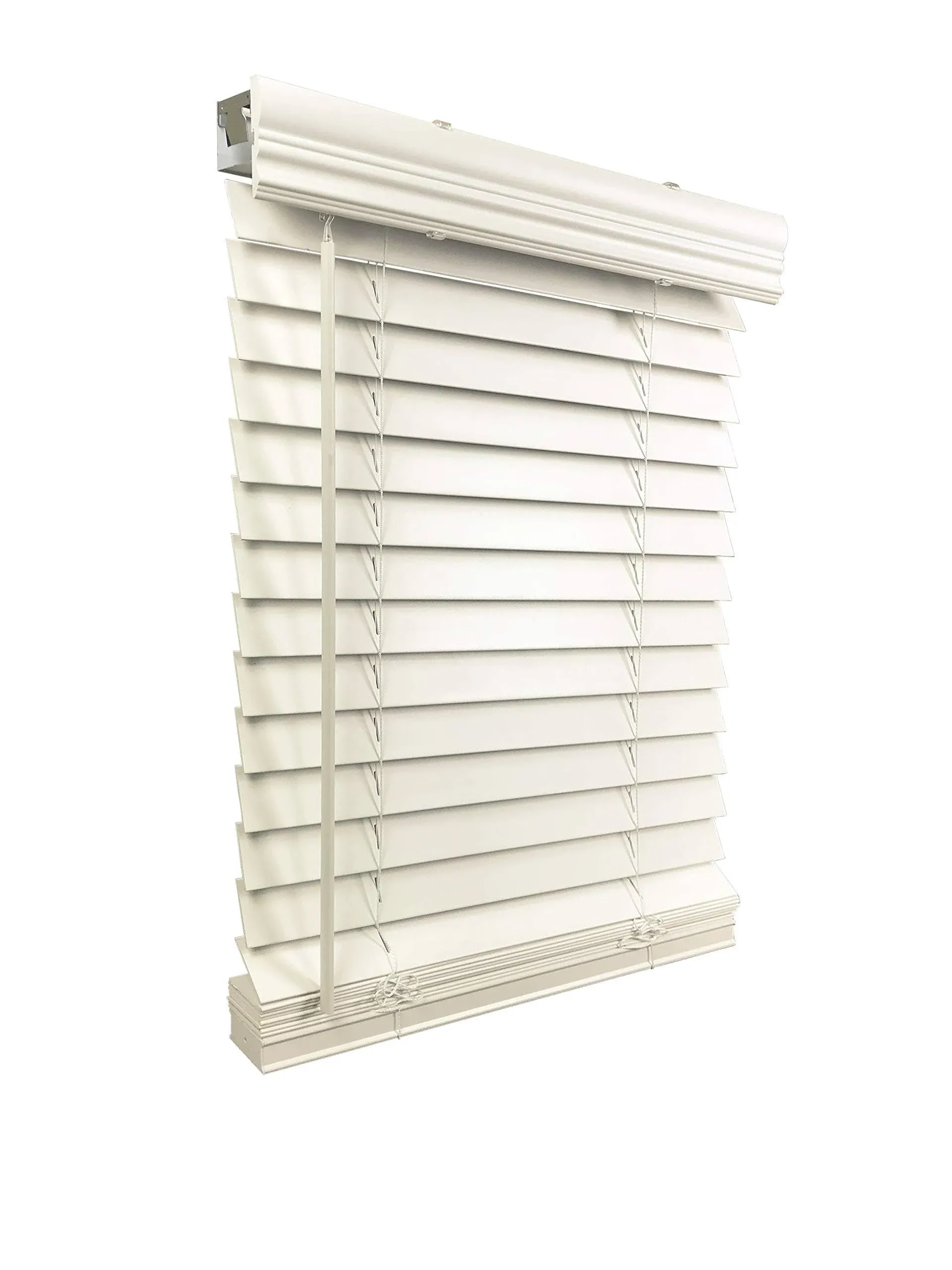 US Window And Floor 2&#034; Faux Wood 33.5&#034; W x 60&#034; H, Inside Mount Cordless Blinds,