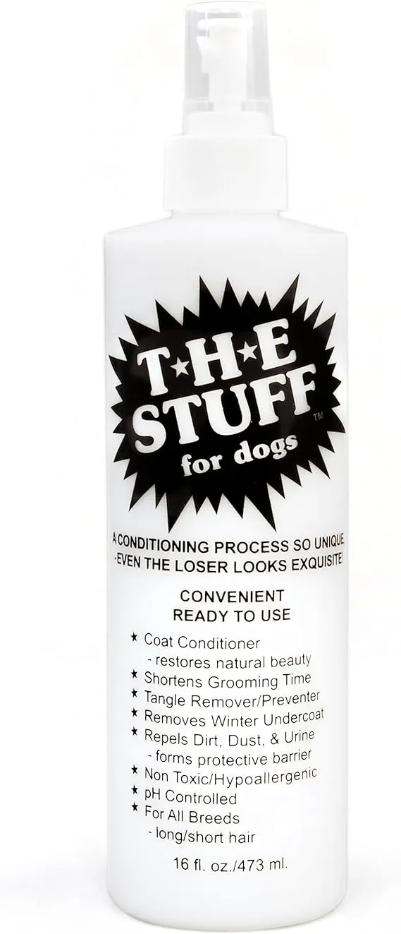 The Stuff Leave-In Dog Conditioner and Detangler Spray | 16oz Ready to Use | Perfect Solution for Managing Matted Dog Hair | Top Rated Dog Detangling and Dematting Spray