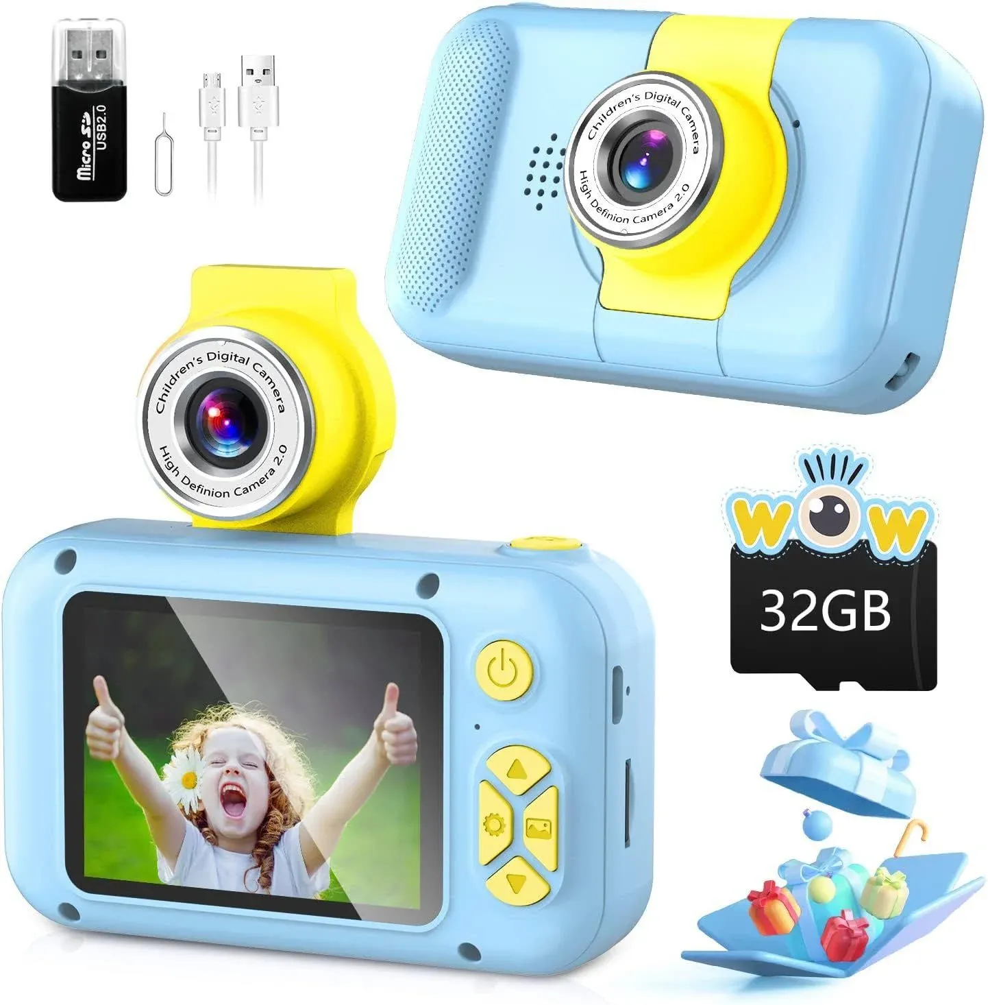 Kid Camera, Camera for Kid,2.4in IPS Screen Digital Camera,180°Fli<wbr/>p Len 