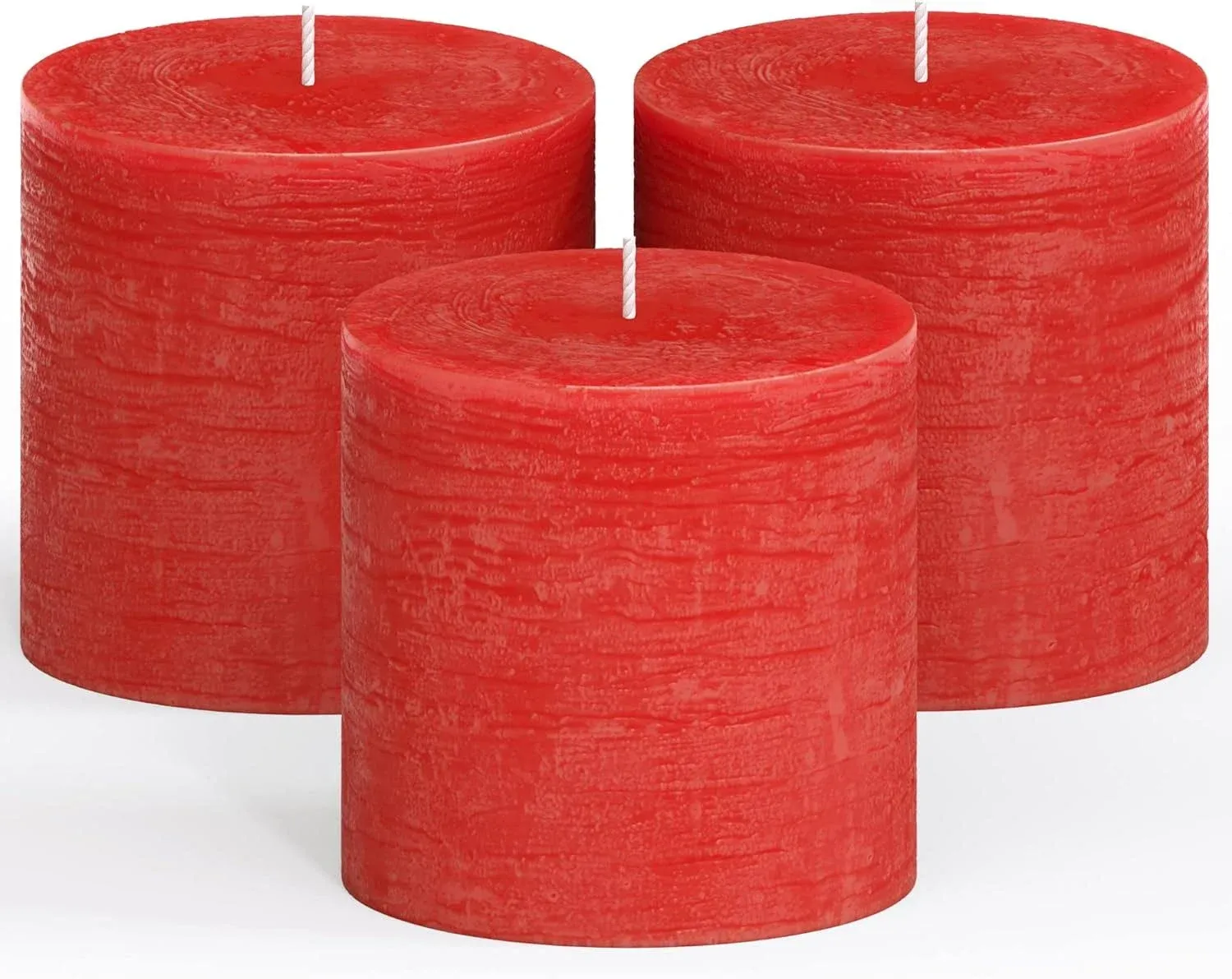 CANDWAX 3x3 Pillar Candle Set of 3 - Decorative Rustic Candles Unscented and Dinner Candles - Ideal As Wedding Candles or Large Candles for Home