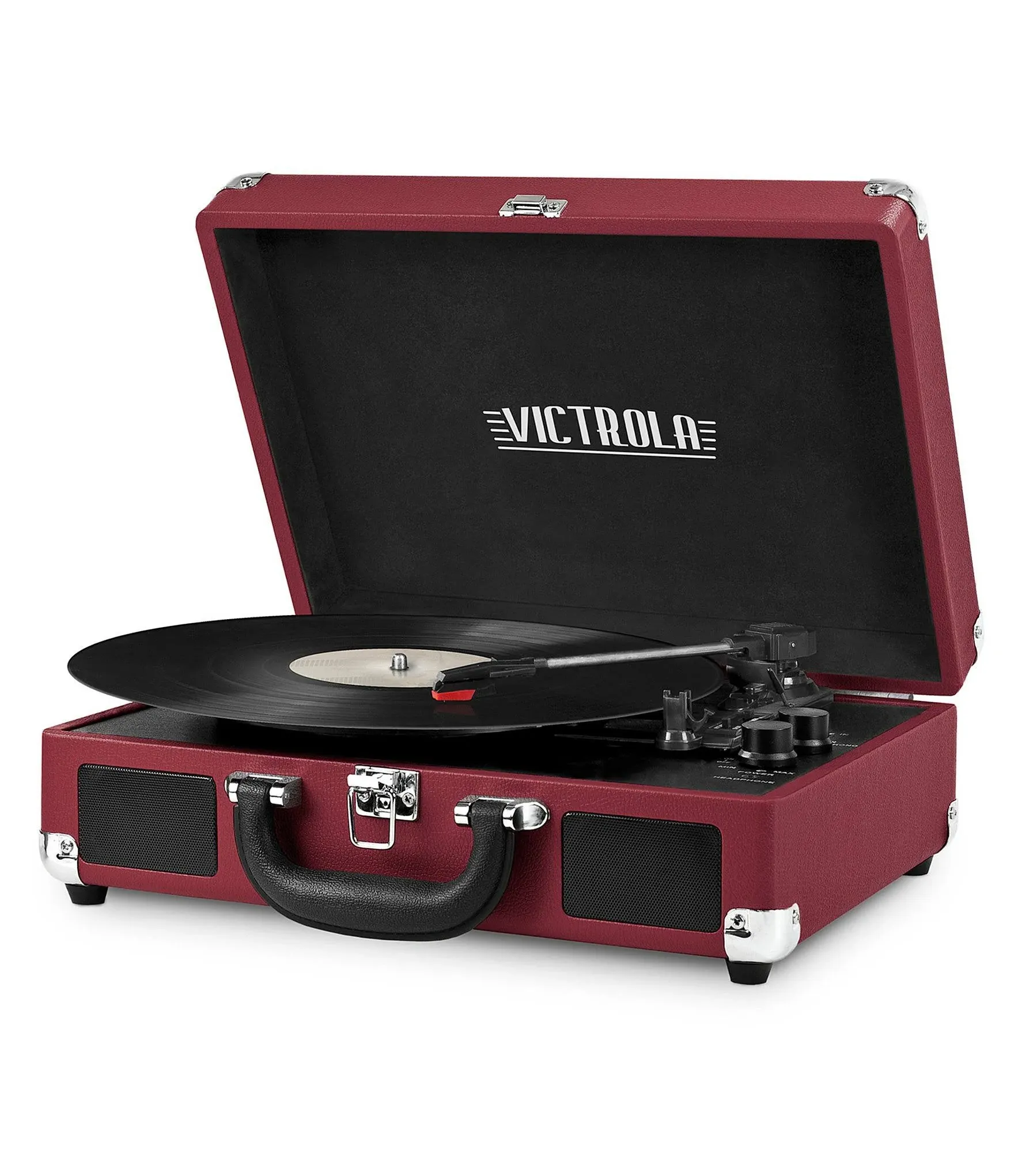 Victrola Vintage 3-Speed Bluetooth Portable Suitcase Record Player with Built-in Speakers | Upgraded Turntable Audio Sound|Black, Model Number: VSC-550BT-BK