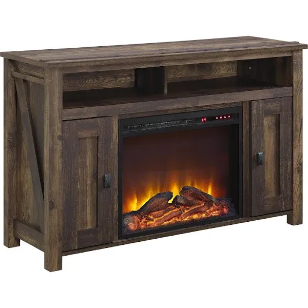 Electric Fireplace TV Console Farmhouse Entertainment Center TVs 50-inch Rustic