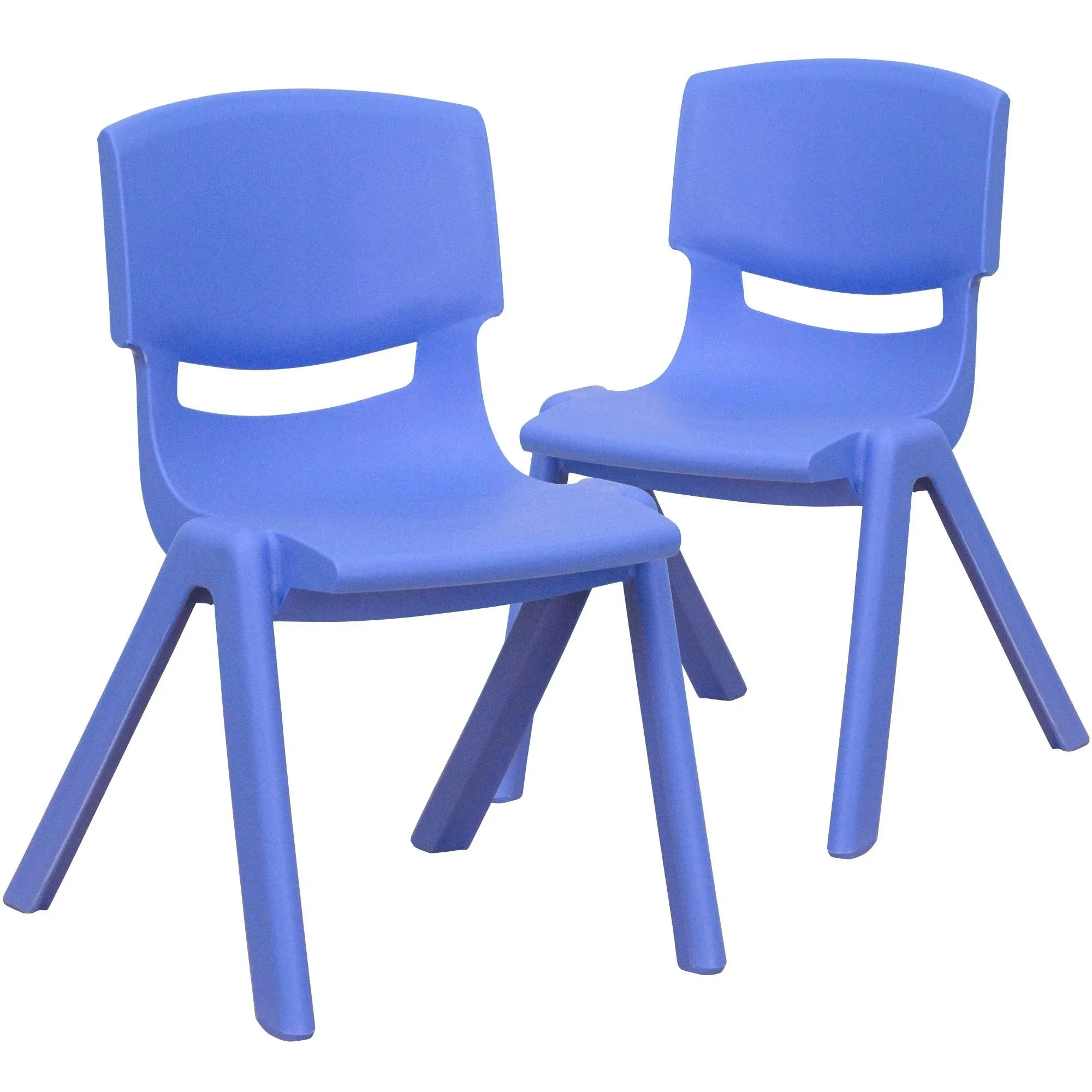 Emma + Oliver 4 Pack Plastic Stackable School Chair inchh Seat