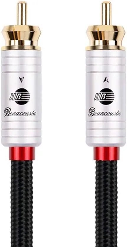 JIB Boaacoustic 4N OFC HiFi RAC to RCA Male to Male Subwoofer Cable - 6ft/2M