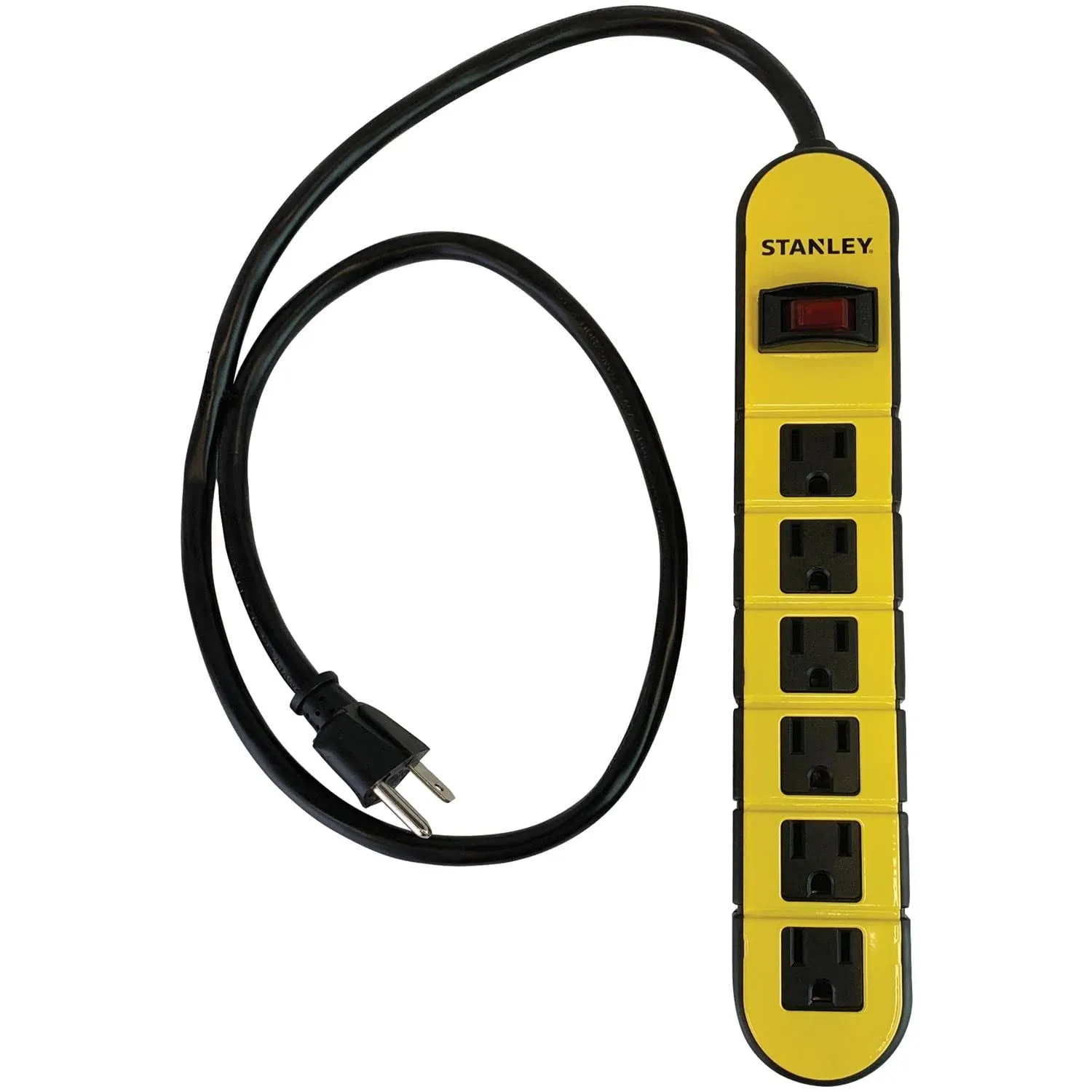 NEW Stanley Shopmax PS 6-Outlet Metal Power Strip 3 Ft Extension Cord