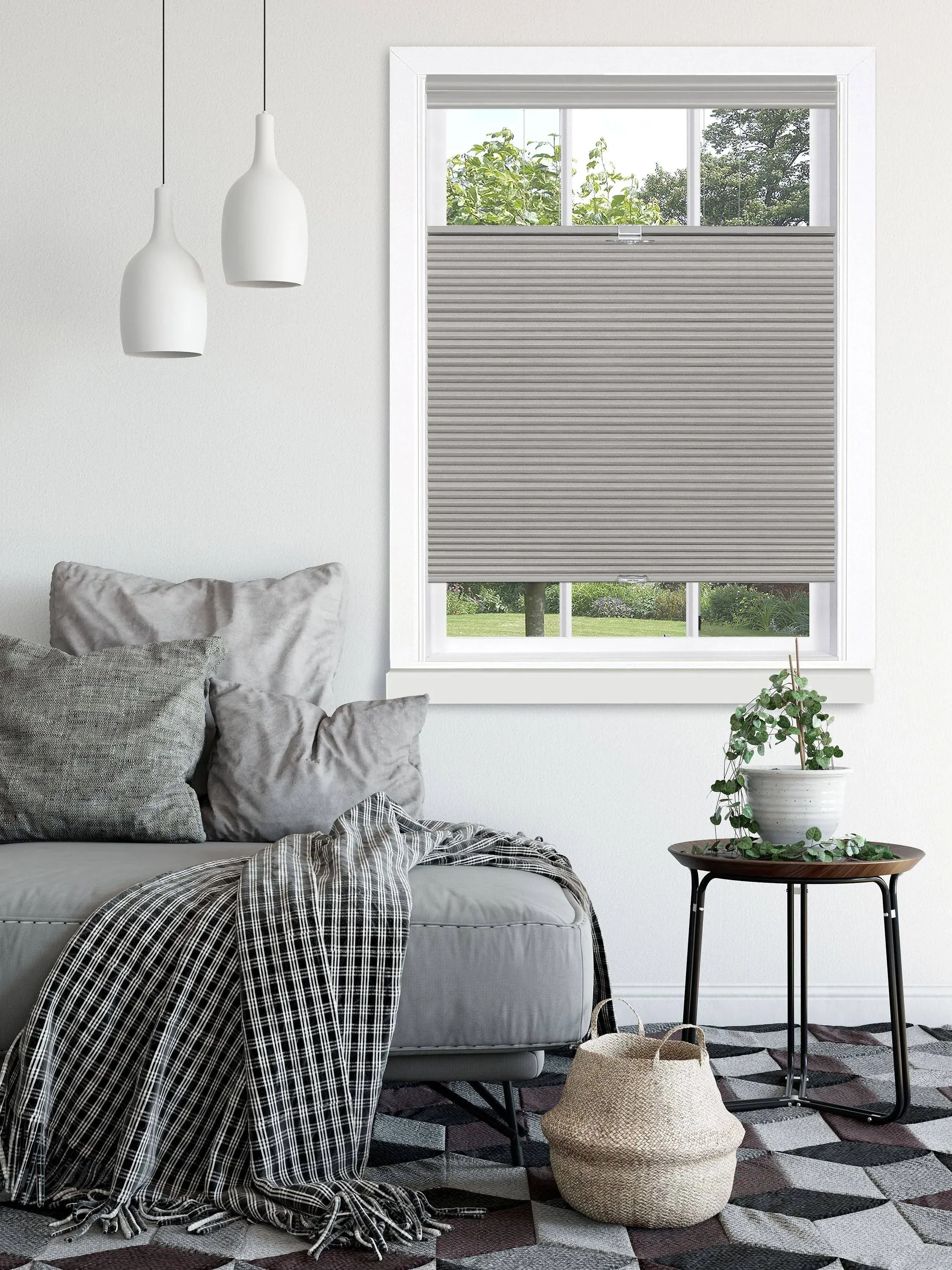 Achim Top Down-Bottom Up Cordless Honeycomb Cellular Shade 23x64 Dove Grey