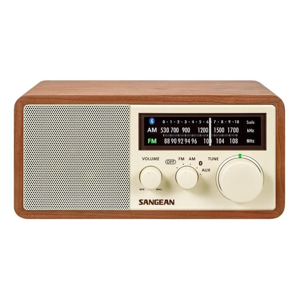 Sangean ra50562 am and fm bluetooth wooden cabinet radio multicolor