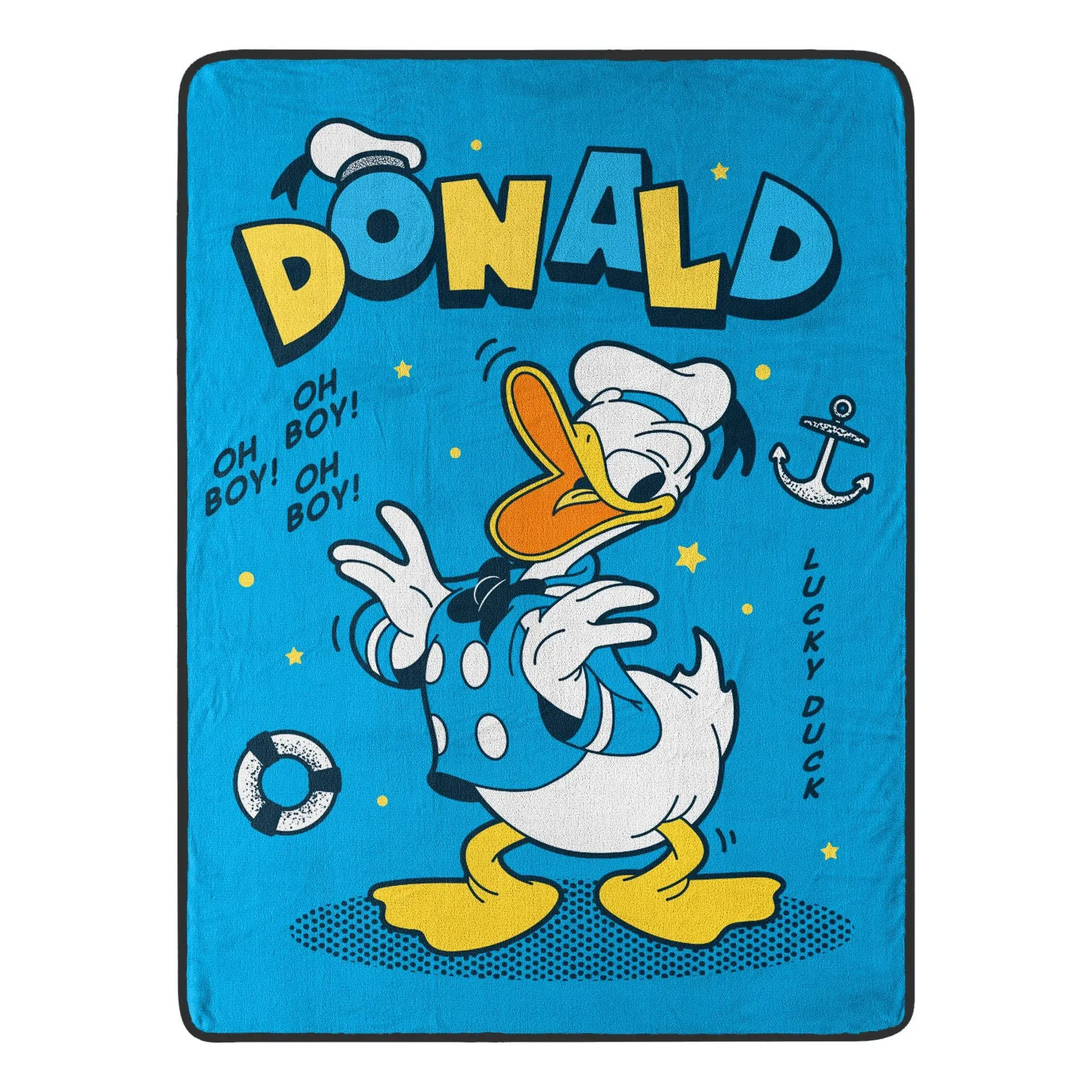 Northwest Donald Duck/Daisy Duck Micro Raschel Throw Blanket, 46" x 60", Lucky Duck