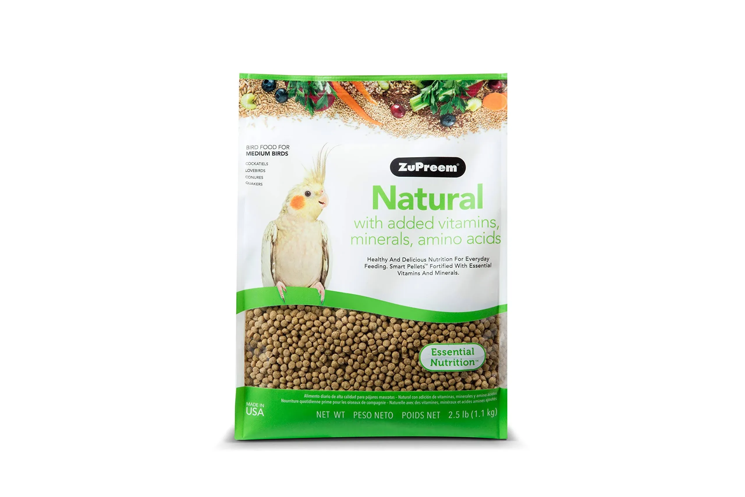 Zupreem 230353 Natural Medium Bird Food, 2.5-Pound