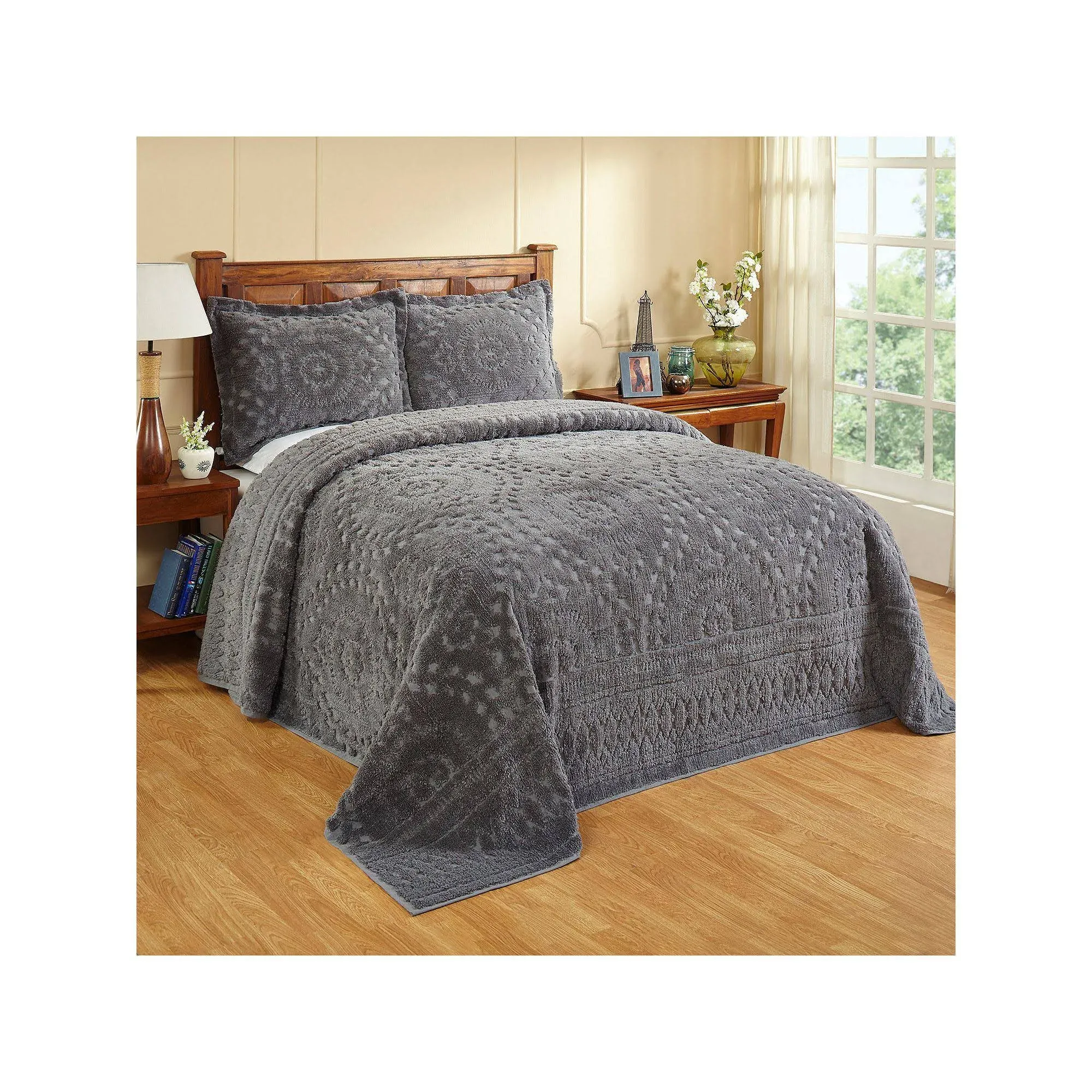 Better Trends Rio Bedspread, Twin, Gray