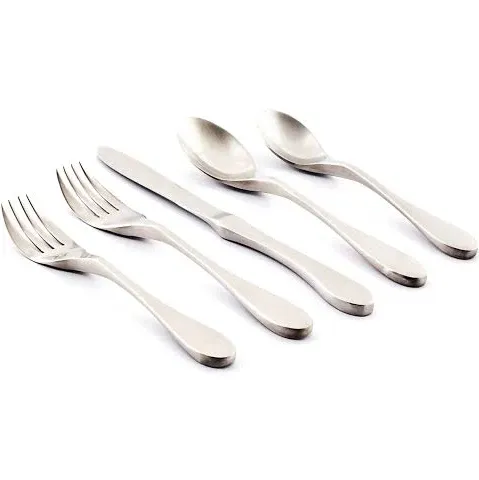 Knork Matte Finished Silver Flatware Set - 20 count