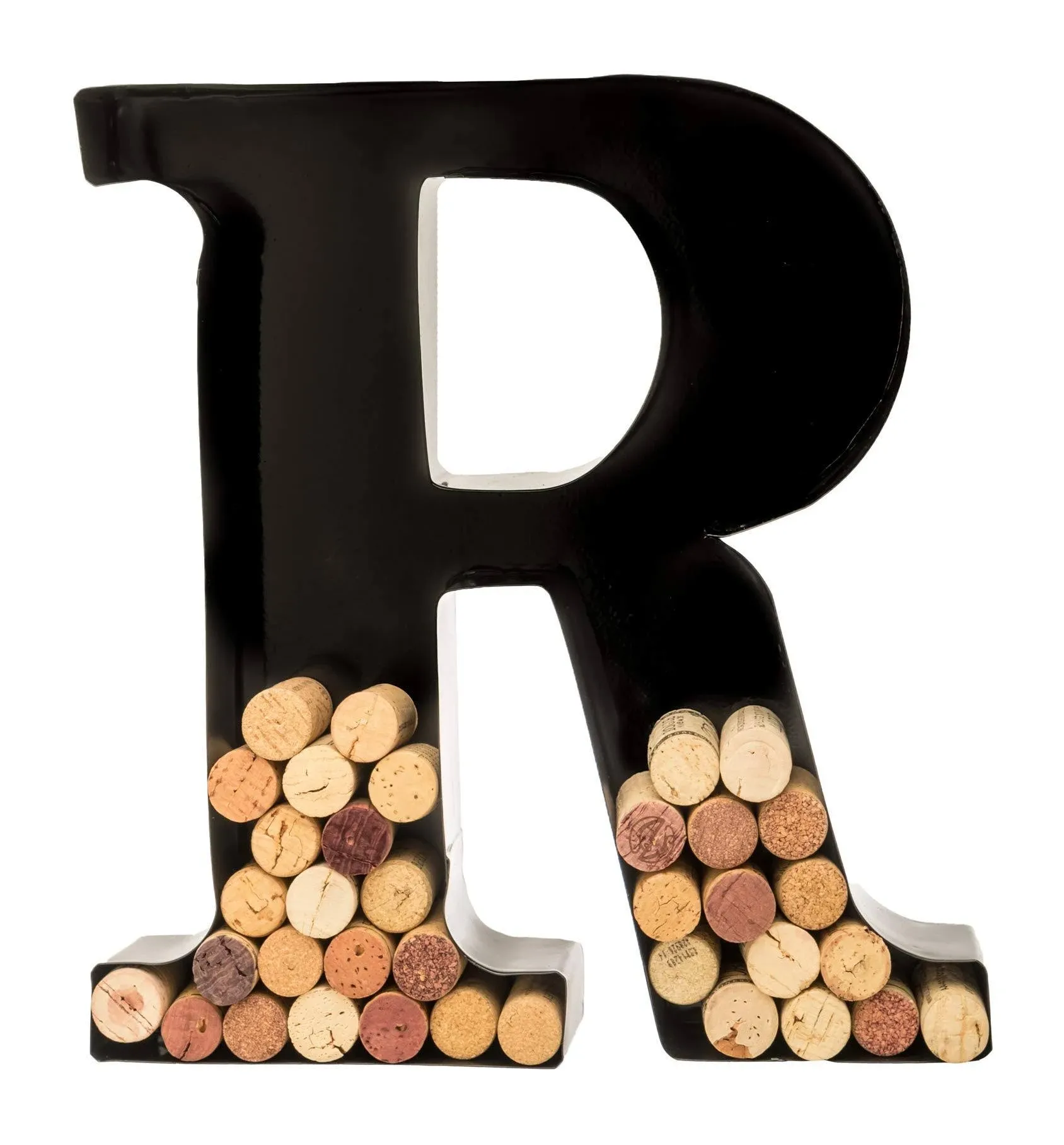 Wine Cork Holder - Metal Monogram Letter , Black, Large | Wine Lover Gifts, Housewarming, Engagement & Bridal Shower Gifts | Personalized Wall Art