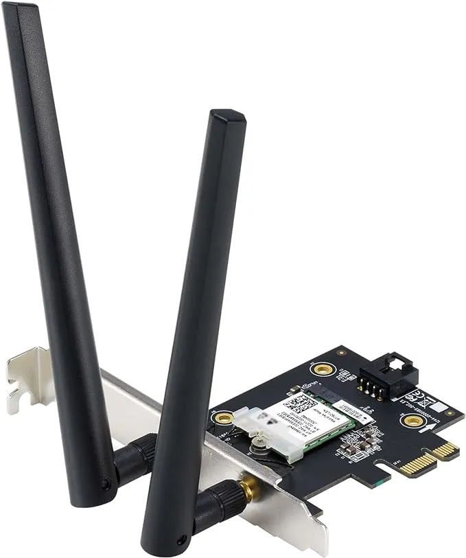 Asus (PCE-AXE5400) AXE5400 Wi-Fi 6E Tri-Band PCI Express Adapter, Bluetooth 5.2, OFDMA & MU-MIMO