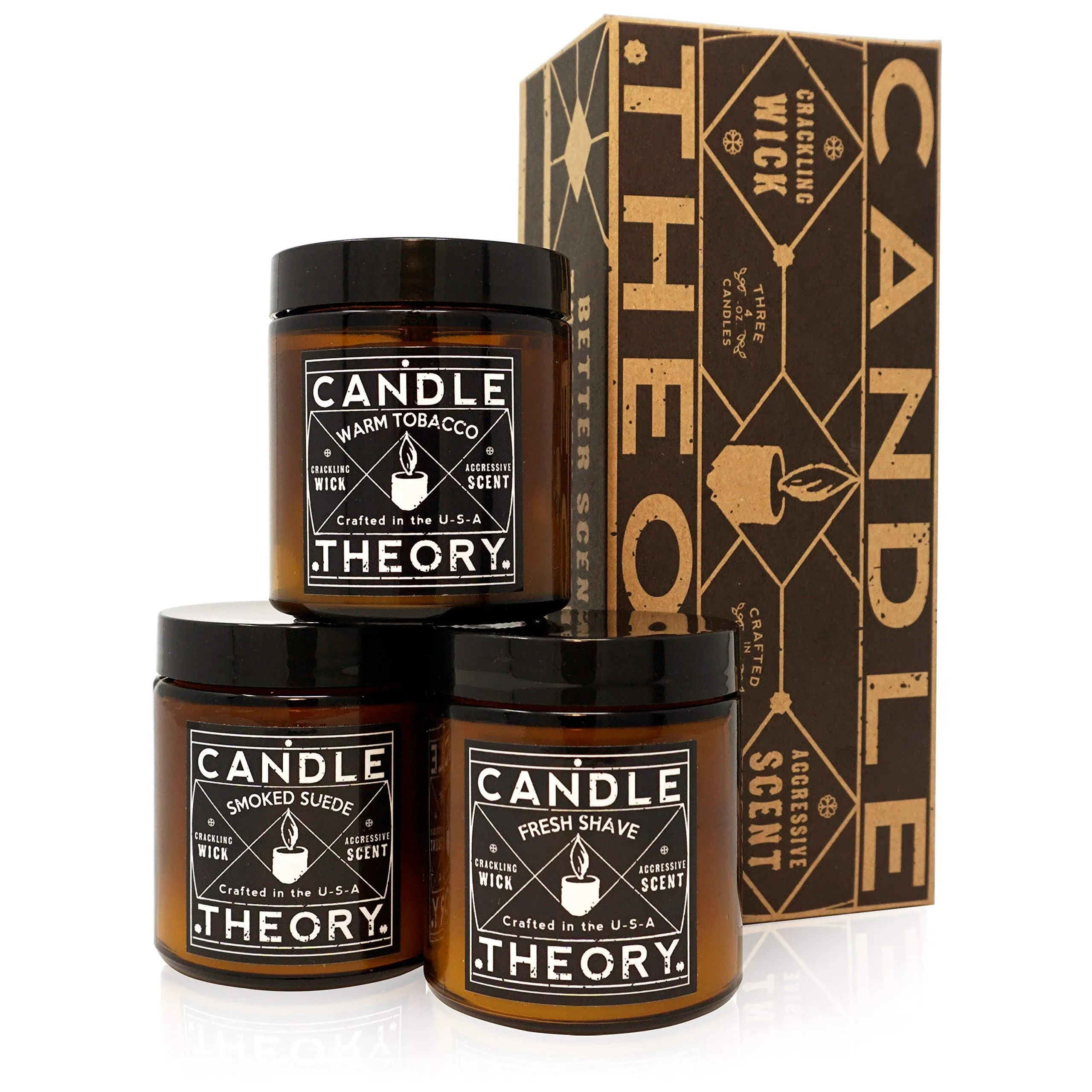 Candle Theory Man Cave Stuff Men Candles, Crackling Candles for 12 oz