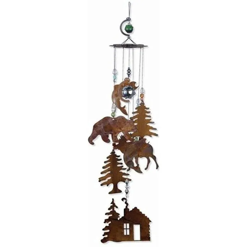 Sunset Vista Designs Wilderness Wonders Rustic Cabin Wind Chime, Large