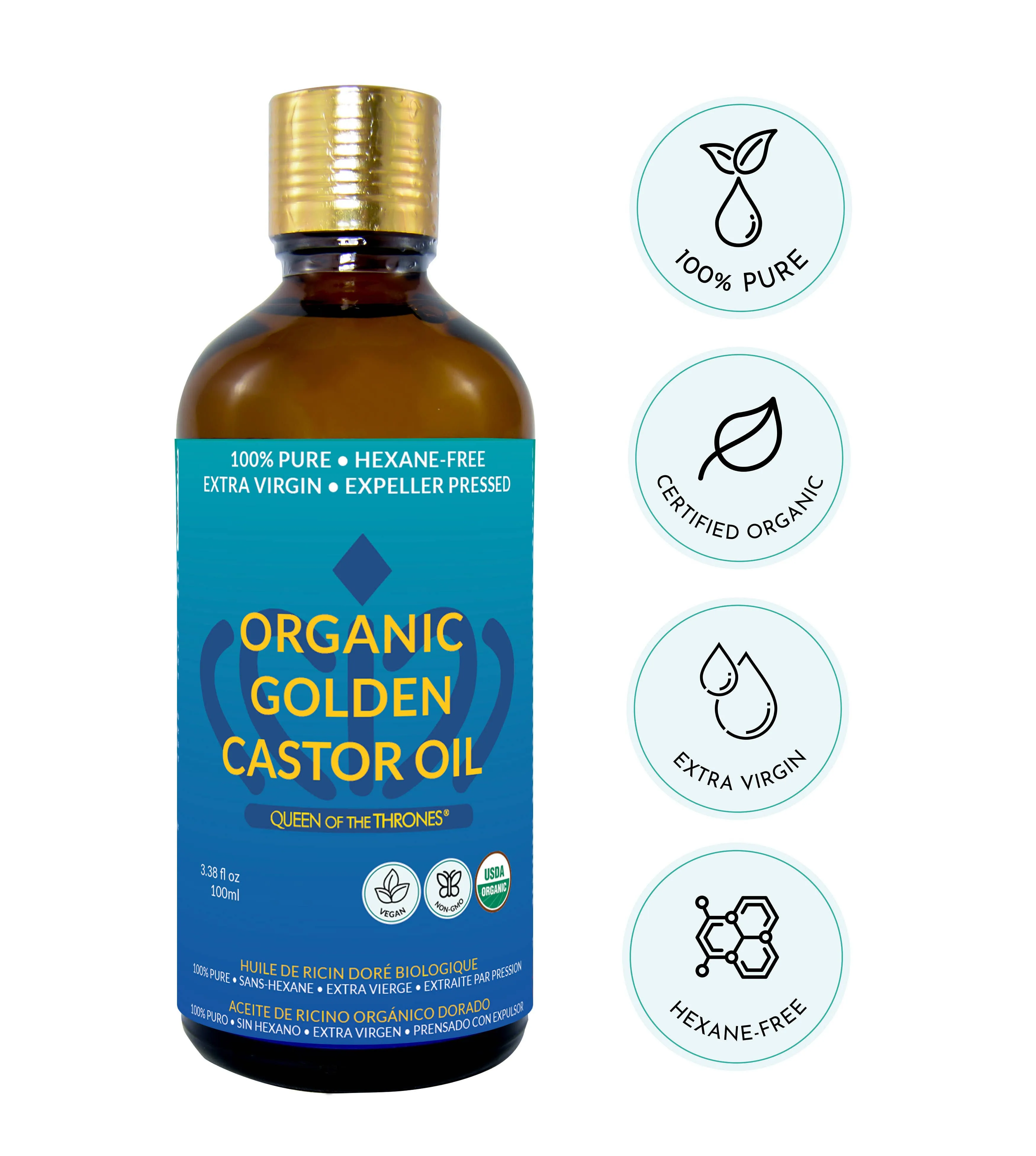 Queen of The Thrones, Organic Golden Castor Oil