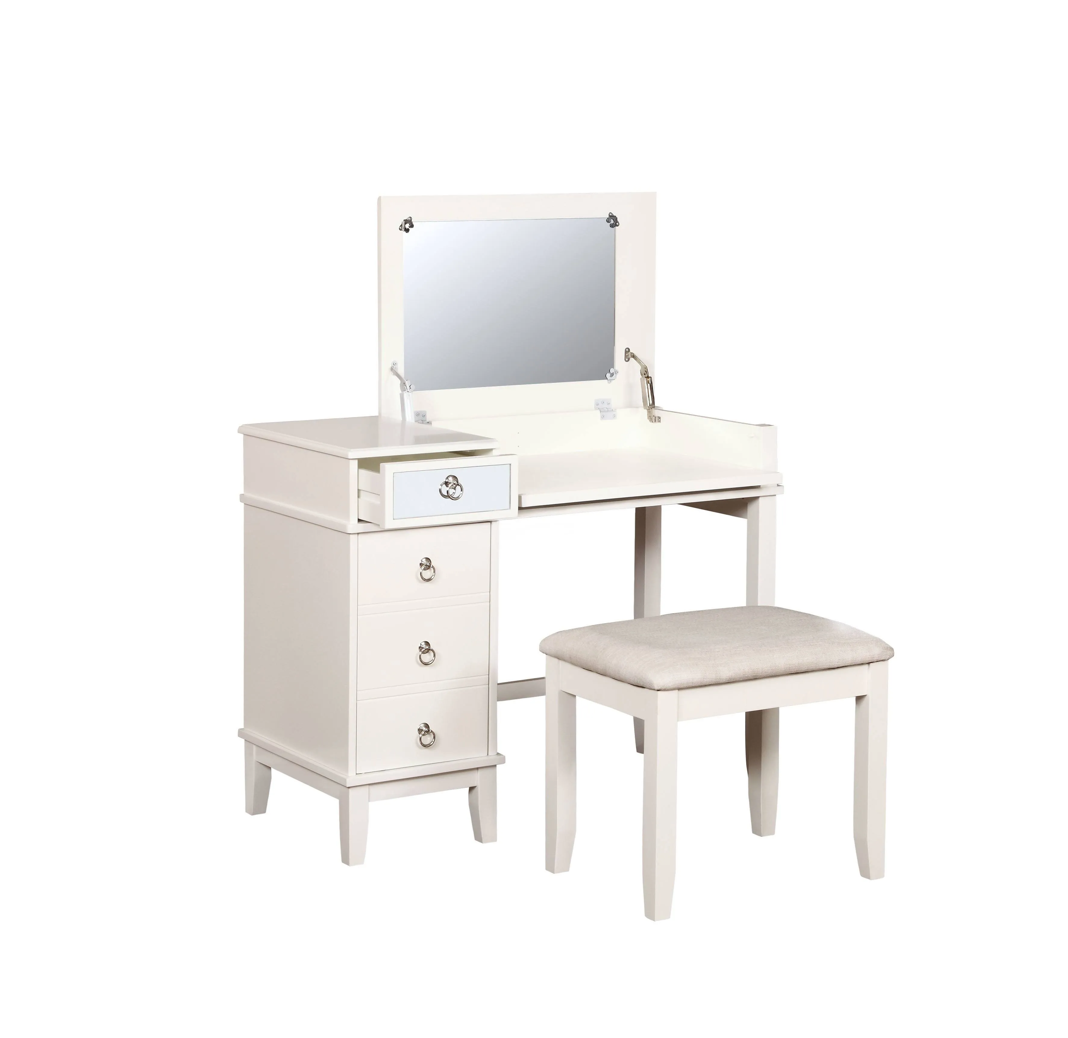 Linon Eva Vanity Set White