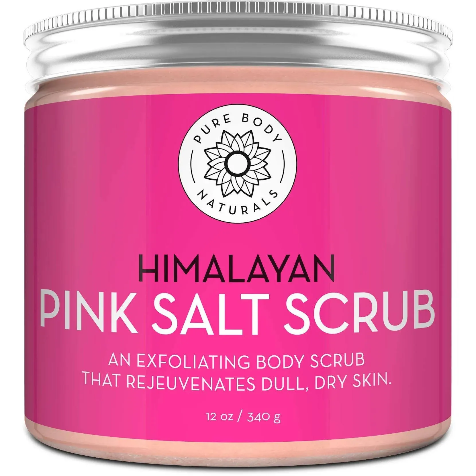 Pure Body Naturals Himalayan Salt & Sweet Almond Pink Scrub 12 fl.oz