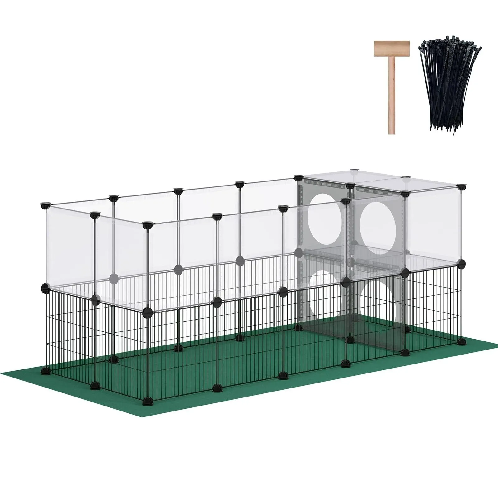 DINMO Small Animal Playpen with Oxford Mat 24 Inches Height Pet Exercise Fence ...