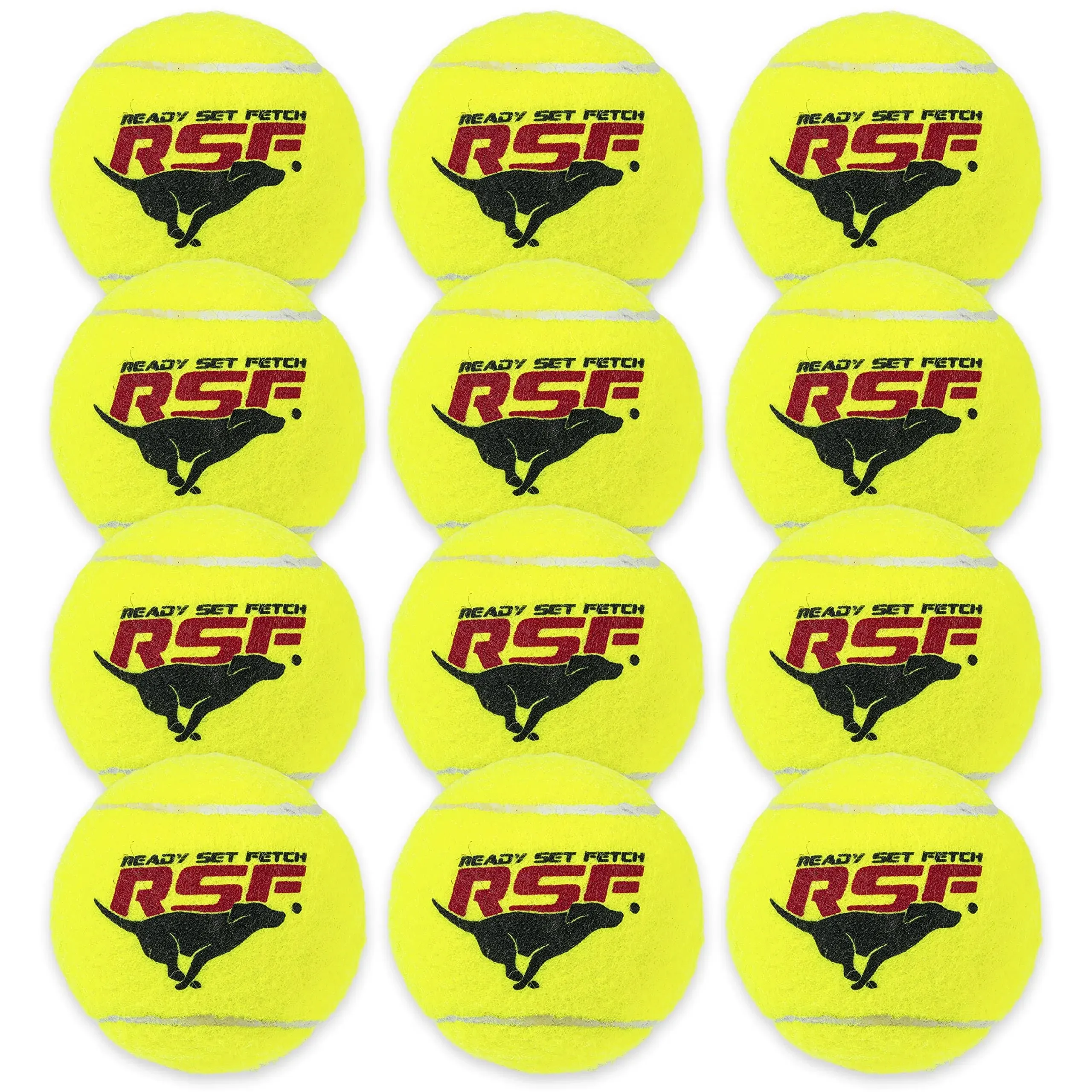 Franklin Sports Franklin Pet Supply RSF Squeak Tennis Balls - Dog Toy Squeaks When Squeezed - 12 Pack - for Small, Medium, Large Dogs - Squeaker Noise