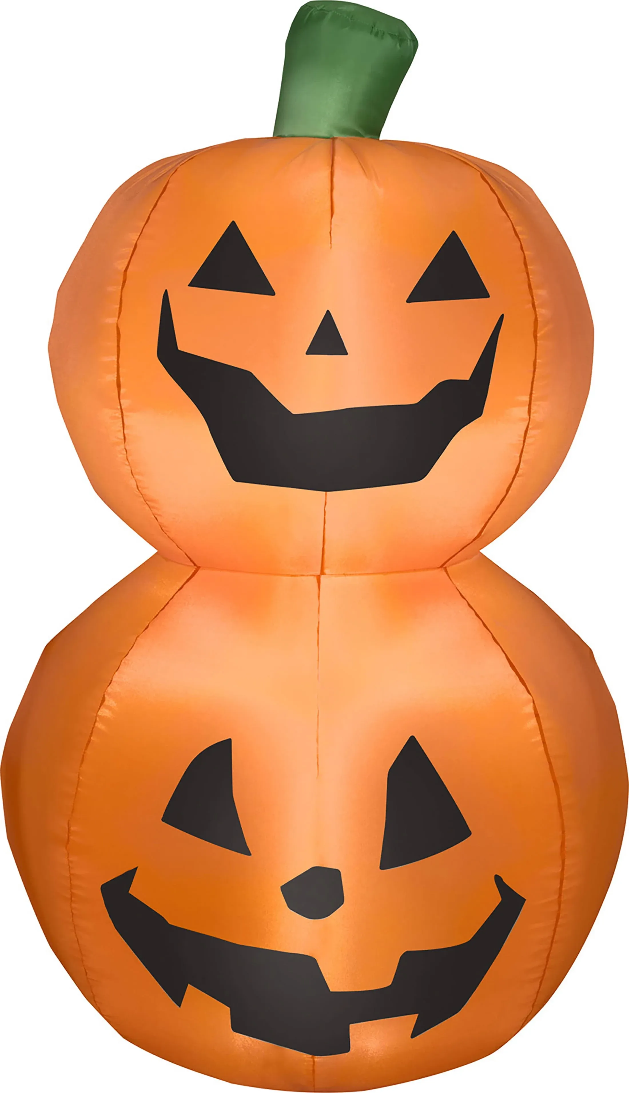 Gemmy Airblown Duo Stacked Pumpkin - Orange/Black 3.5 ft for Halloween