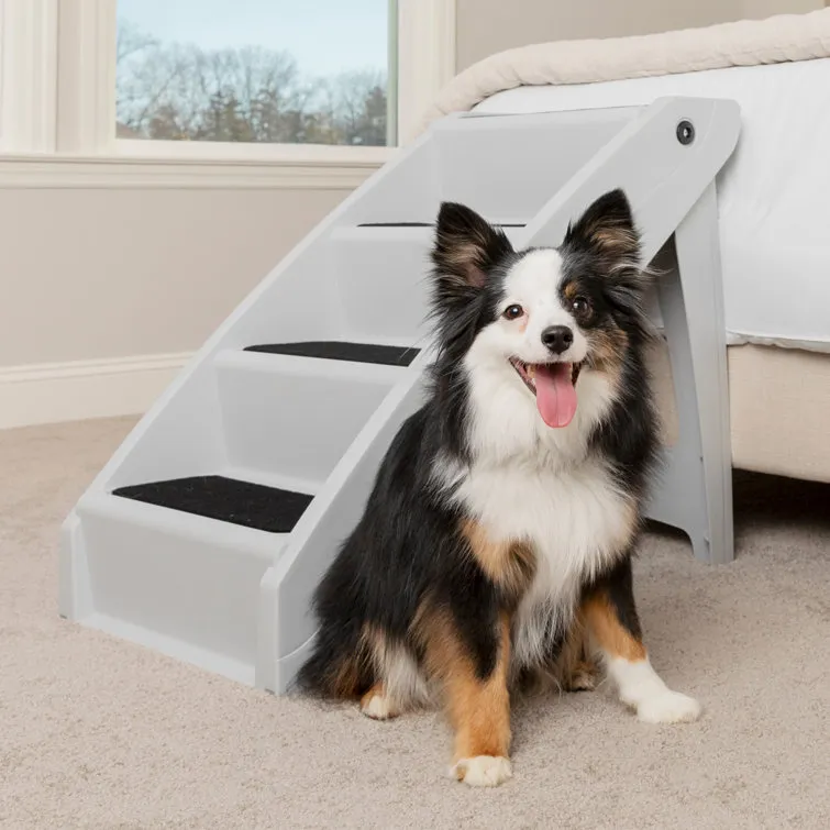 Cozy Up Folding Pet Steps 25" Grey