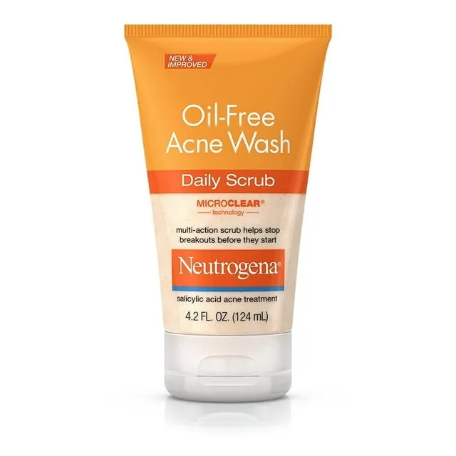 Neutrogena Oil-Free Acne Face Wash Daily Scrub With Salicylic Acid, 4.2 Fl. Oz.