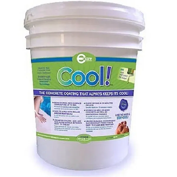 Cool Decking Pool Deck Paint - Coating for Concrete and Decks - Waterproof Co...