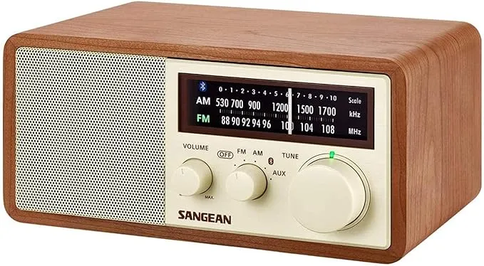 Sangean ra50562 am and fm bluetooth wooden cabinet radio multicolor