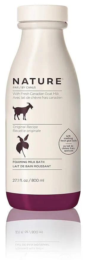 Nature by Canus Foaming Milk Bath with Smoothing Fresh Canadian Goat Milk, Original, 27.1 Fl Oz